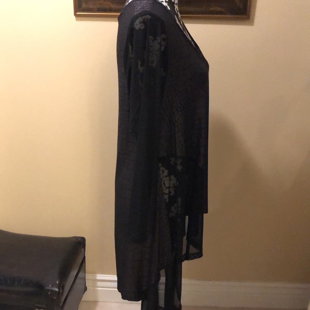 Lynn Ritchie Silver Python Print And Mesh Long Sl… - image 3